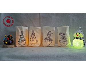 Stickserie - Stylish xmas Gnomes LineArt